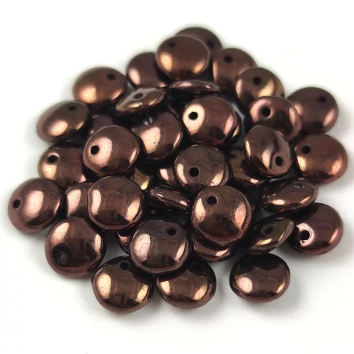 Lentil with Asymetrical Hole - Czech Glass Bead - Czech Glass Bead - Czech Glass Bead - Czech Glass Bead - sötét bronz -6mm