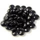 Lentil with Asymetrical Hole - Czech Glass Bead-opaque black-6mm