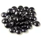 Lentil with Asymetrical Hole - Czech Glass Bead - Jet Eggplant Picasso -6mm