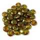 Lentil with Asymetrical Hole - Czech Glass Bead - Czech Glass Bead - Czech Glass Bead - Czech Glass Bead-zöld-barna márvány -6mm