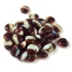 Lentil with Asymetrical Hole - Czech Glass Bead -opaque csoki-white cirmos-6mm