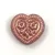 Cseh üveg gyöngy - hosszában fúrt szív alakú - Opal Pink Copper - 17mm