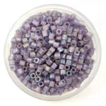 Toho Cube Japanese Glass Bead  -  166df  -  Transparent Rainbow Frosted Tanzanite  -  1.5 mm