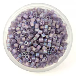   Toho Cube Japanese Glass Bead  -  166df  -  Transparent Rainbow Frosted Tanzanite  -  1.5 mm