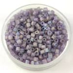 Toho Cube Japanese Glass Bead  -  166df  -  Transparent Rainbow Frosted Tanzanite  -  1.5 mm