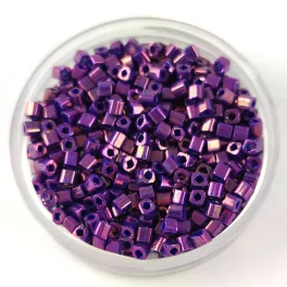   Toho Cube Japanese Glass Bead  -  461  -  Higher Metallic Grape  -  1.5mm