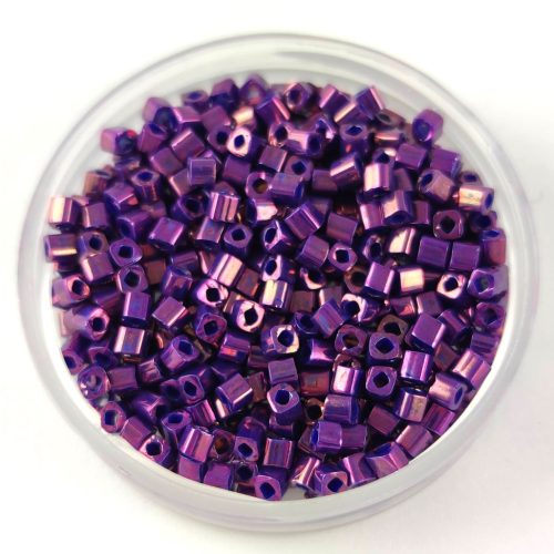 Toho Cube Japanese Glass Bead  -  461  -  Higher Metallic Grape  -  1.5mm