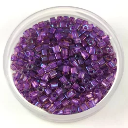   Toho Cube Japanese Glass Bead  -  928  -  Purple Lined Rose  -  1.5mm