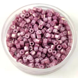   Toho Cube Japanese Glass Bead  -  1202  -  Marbled Opaque Pink - 1,5mm