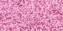   Toho demi round gyöngy - 1082 - Baby Pink Lined Crystal - 11/0
