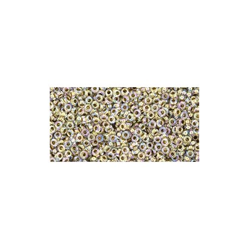 Toho Demi Round Japanese Seed Bead  -  994  -  Gold Lined Rainbow Crystal  -  size: 11/0