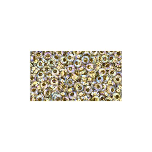 Toho demi round gyöngy - 994 - Gold Lined Rainbow Crystal - 8/0