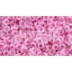 Toho demi round gyöngy - 1082 - Baby Pink Lined Crystal - 8/0