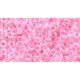 Toho Demi Round Japanese Seed Bead  - 379 - Cotton Candy Lined Crystal - 8/0