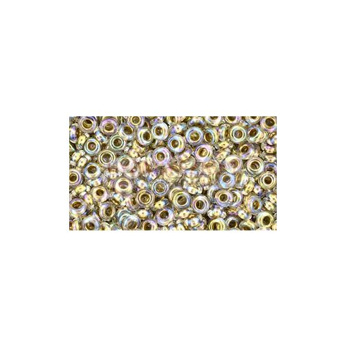 Toho demi round gyöngy - 994 - Gold Lined Rainbow Crystal - 8/0