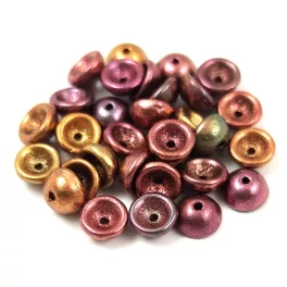 Teacup - czech pressed bead - Iris Gold Matt - 2x4mm