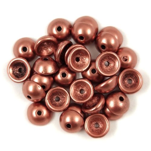 Teacup - czech pressed bead - Matt Metallic Copper - 2x4mm