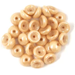 Teacup - czech pressed bead - Opaque Beige - 2x4mm