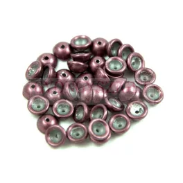   Teacup - czech pressed bead - Saturated Metallic Red Pear - 2x4mm