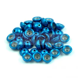   Teacup - czech pressed bead - Saturated Metallic Nebulas Blue - 2x4mm