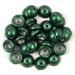   Teacup - czech pressed bead - Saturated Metallic Martini Olive - 2x4mm