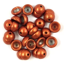   Teacup - czech pressed bead - Saturated Metallic Russet Orange - 2x4mm