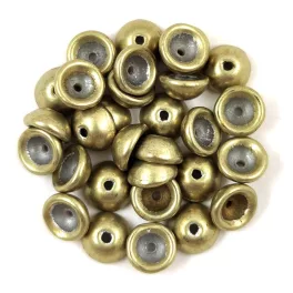   Teacup - czech pressed bead - Saturated Metallic Limelight - 2x4mm