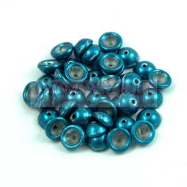   Teacup - czech pressed bead - Saturated Metallic Quetzal Green - 2x4mm