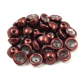   Teacup - czech pressed bead - Saturated Metallic Chicory Coffee - 2x4mm