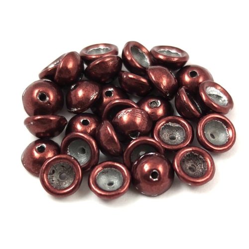 Teacup - czech pressed bead - Saturated Metallic Chicory Coffee - 2x4mm