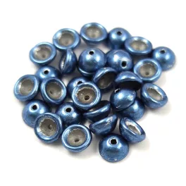   Teacup - czech pressed bead - Saturated Metallic Bluestone - 2x4mm