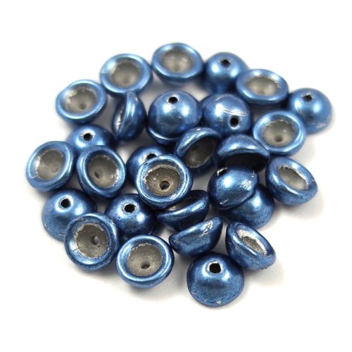 Teacup - czech pressed bead - Saturated Metallic Bluestone - 2x4mm
