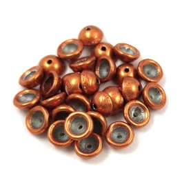   Teacup - czech pressed bead - Saturated Metallic Hazel - 2x4mm