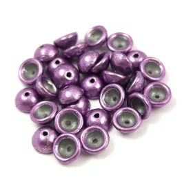   Teacup - czech pressed bead - Saturated Metallic Grapeade - 2x4mm