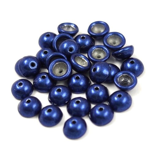 Teacup - czech pressed bead - Saturated Metallic Evening Blue - 2x4mm