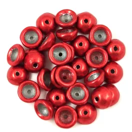   Teacup - czech pressed bead - Saturated Metallic Cranberry - 2x4mm