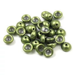 Teacup - czech pressed bead - Sueded Gold Fern - 2x4mm