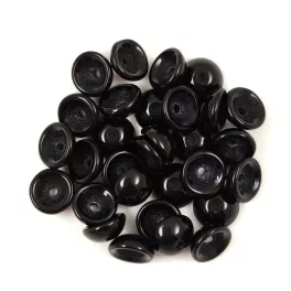 Teacup - czech pressed bead - Jet - 2x4mm