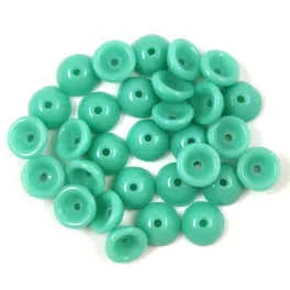 Teacup - czech pressed bead - Turquoise Green - 2x4mm