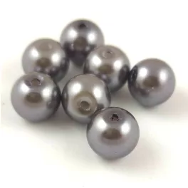 Imitation pearl round bead - Dark Gray - 10mm