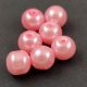 Tekla golyó gyöngy - Metallic Pink - 10mm