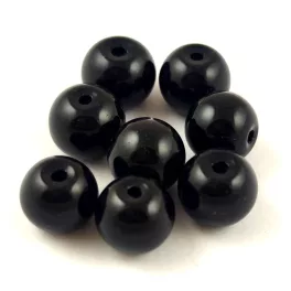 Imitation pearl round bead - Black - 10mm