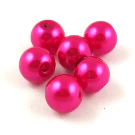 Imitation pearl round bead - Magenta - 10mm