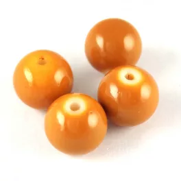 Imitation pearl round bead - Dark Curry - 10mm