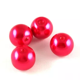 Imitation pearl round bead - Red - 10mm