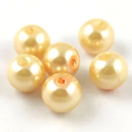 Imitation pearl round bead - Golden Peach - 10mm