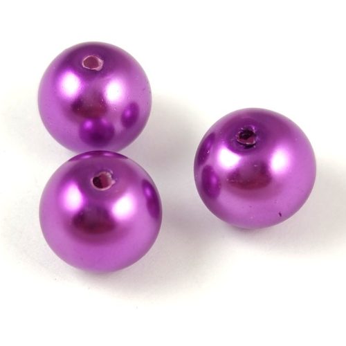 Imitation pearl round bead - Medium Orchid - 12mm