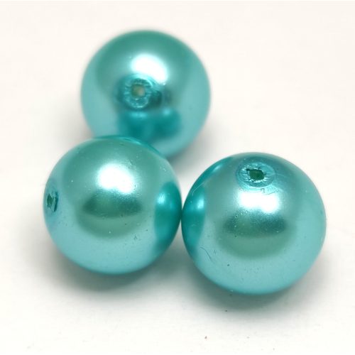 Imitation pearl round bead - Cyan - 12mm