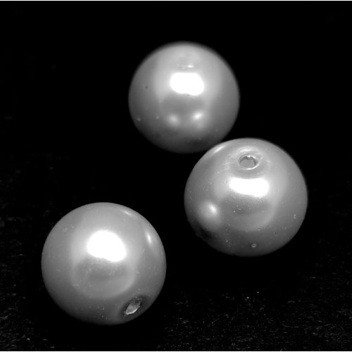 Imitation pearl round bead - Light Gray - 12mm