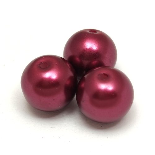 Imitation pearl round bead - Medium Violet Red - 12mm